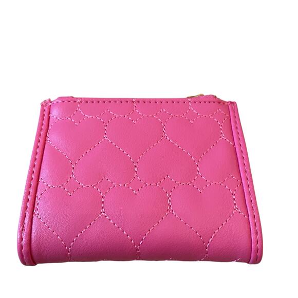 JUICY COUTURE Heart Quilted Bifold Wallet With Pullout Card Case Pink New - Picture 2 of 13